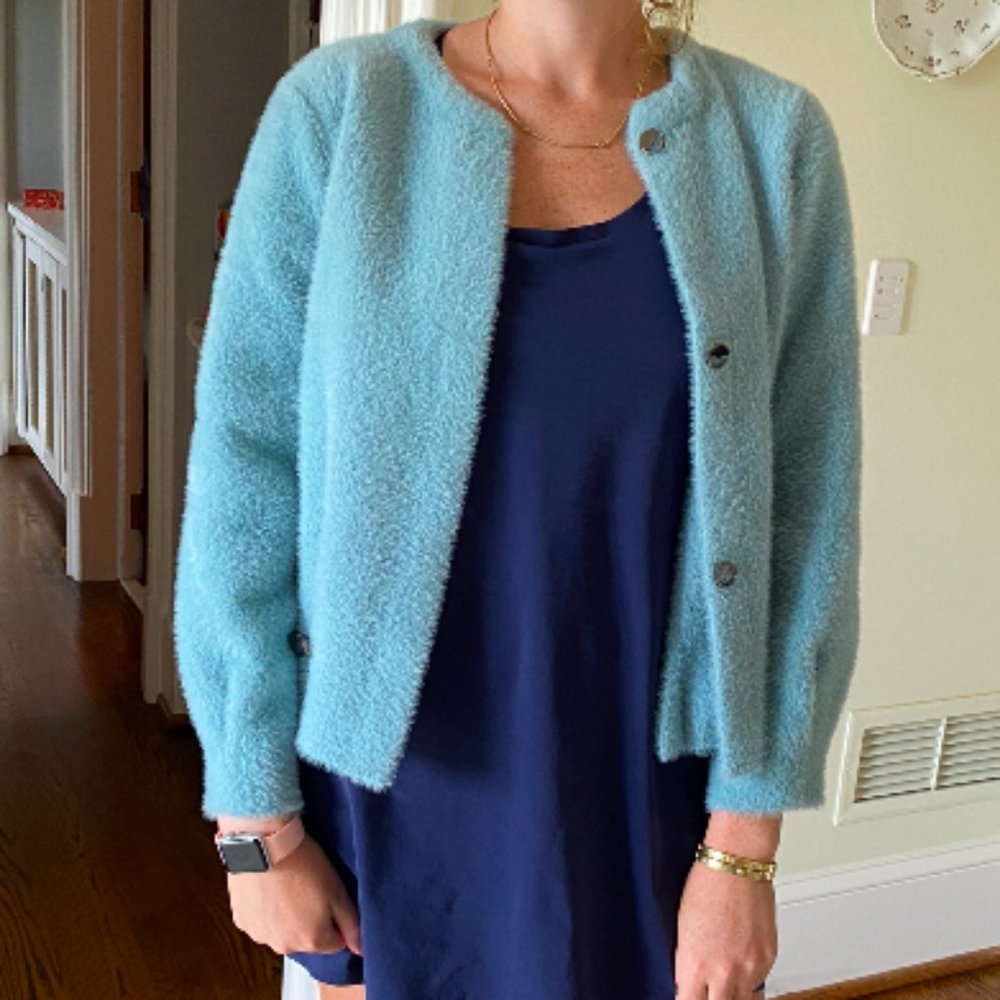 Cozy teddy bear baby blue jacket